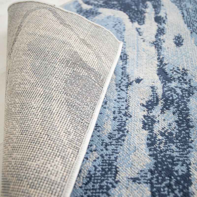 Balletto 21EA Modern Marble Rugs in Blue