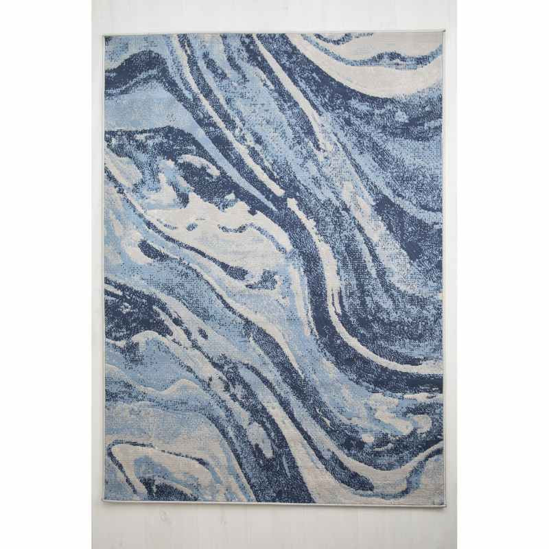 Balletto 21EA Modern Marble Rugs in Blue