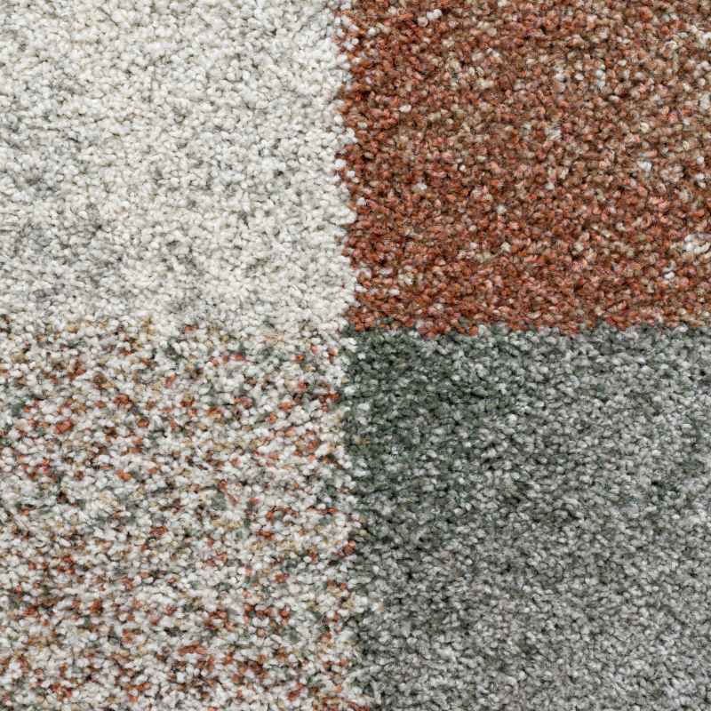 Mehari 23245 6767 Checkered Shaggy Rugs in Multi