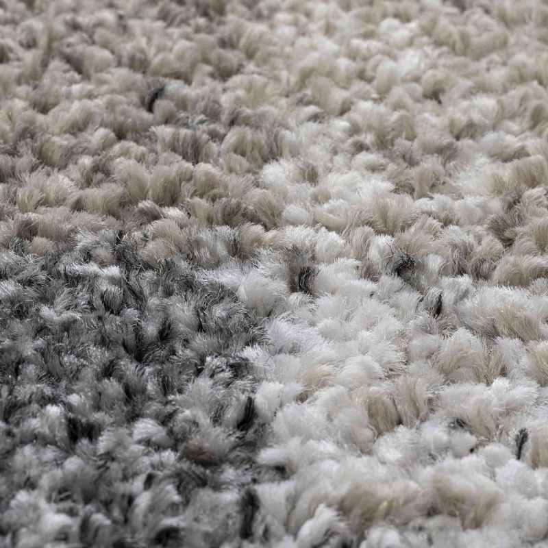 Mehari 23245 6262 Checkered Shaggy Runner Rugs in Beige