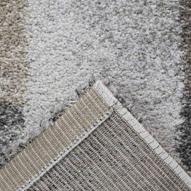 Mehari 23245 6262 Checkered Shaggy Runner Rugs in Beige