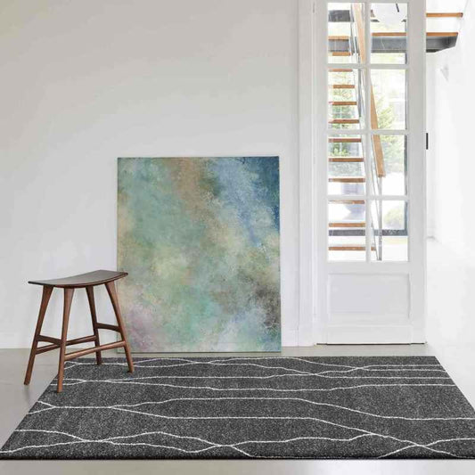 Mehari Moroccan Modern Rugs 23357 8268 in Charcoal Grey
