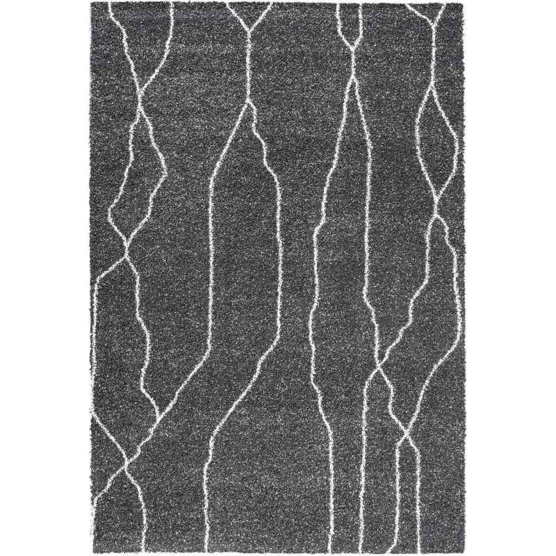 Mehari Moroccan Modern Rugs 23357 8268 in Charcoal Grey
