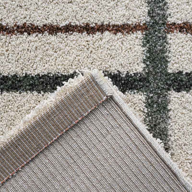 Mehari 23367 6767 Abstract Shaggy Wilton Rugs in Cream
