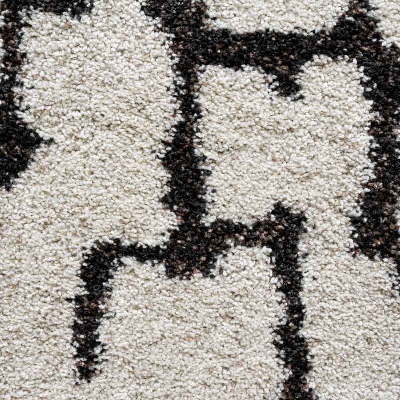 Mehari 23405 6278 Abstract Shaggy Wilton Rugs in Cream White
