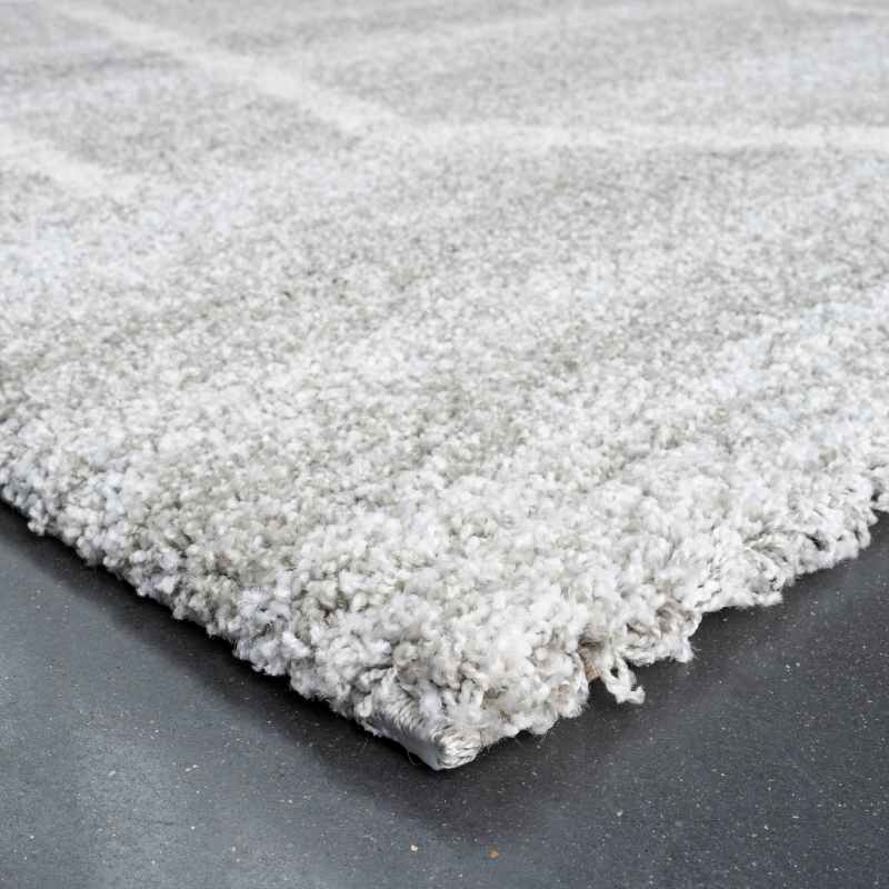 Mehari 23411 5262 Abstract Shaggy Wilton Rugs in Light Grey