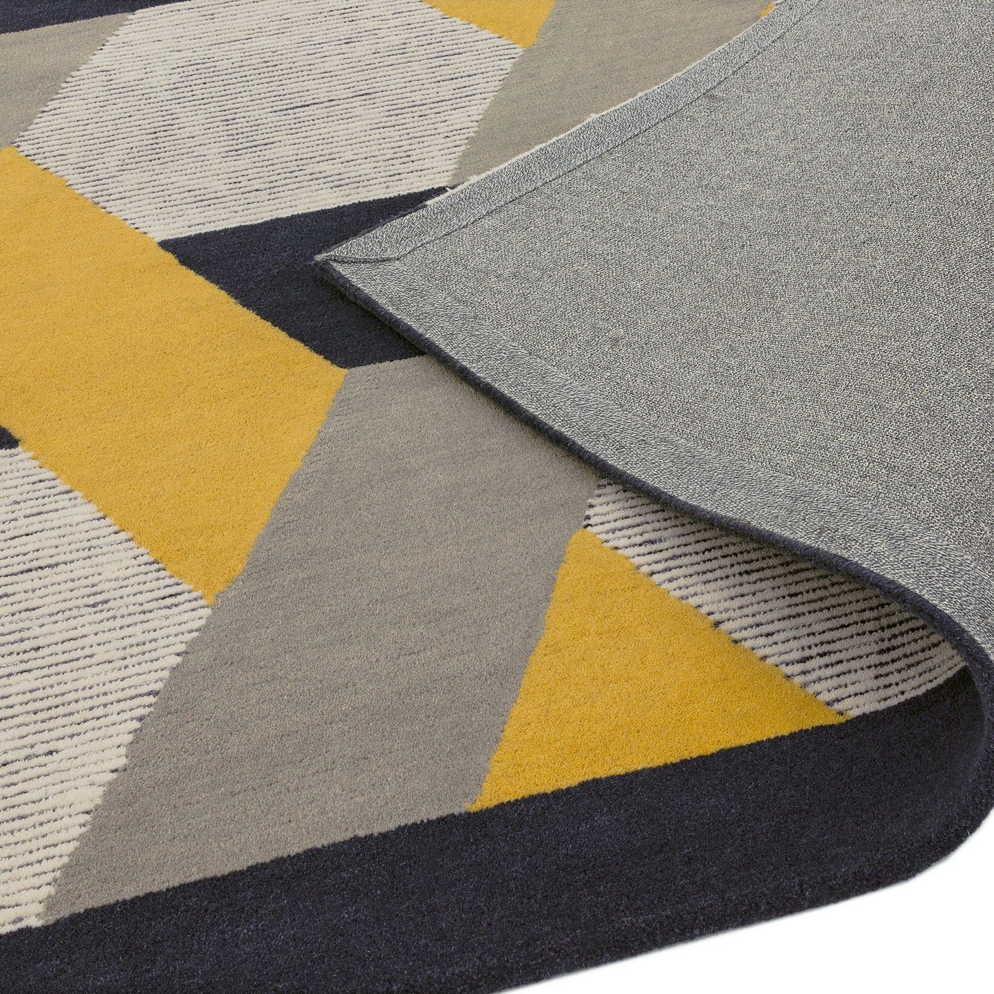 Camden Wool Geometric Rugs in Gold