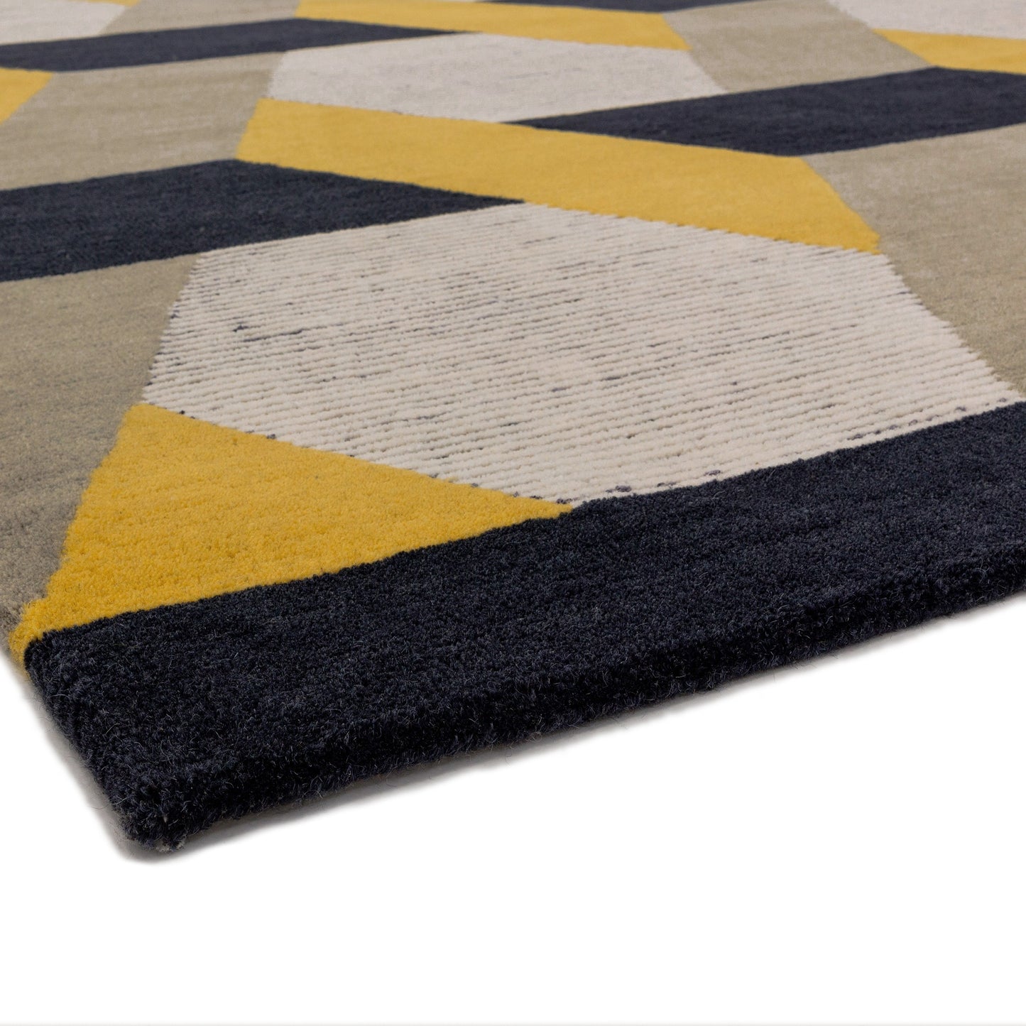 Camden Wool Geometric Rugs in Gold