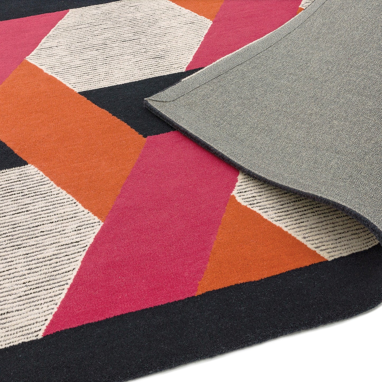 Camden Wool Geometric Rugs in Orange