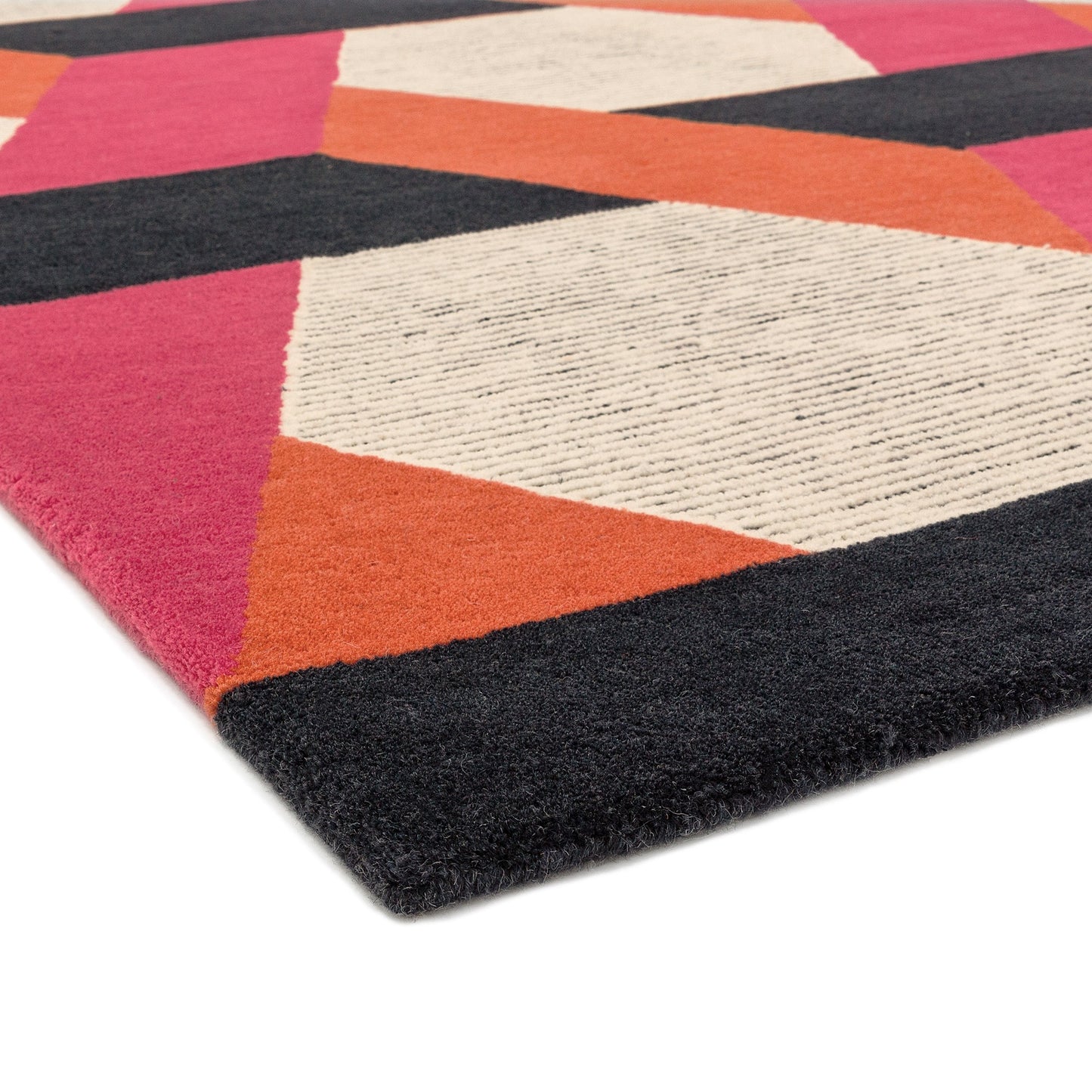 Camden Wool Geometric Rugs in Orange