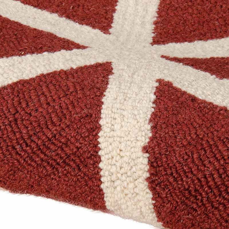 Linear Rugs LIN01 in Brick and Ivory