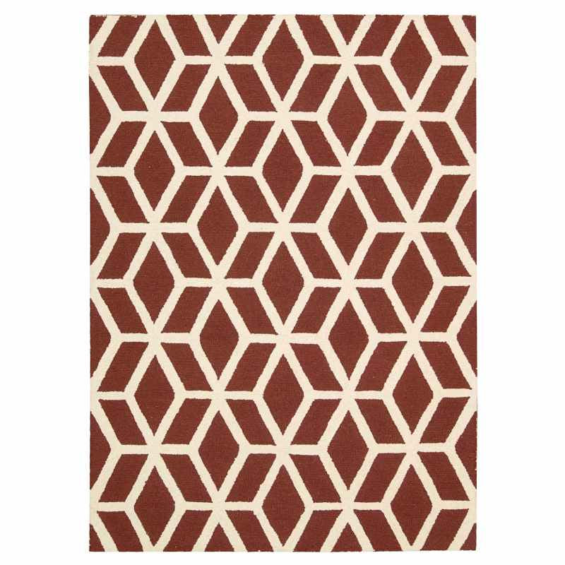 Linear Rugs LIN01 in Brick and Ivory