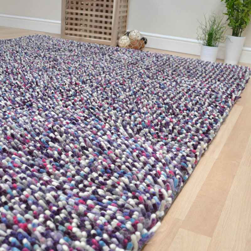 Brink and Campman Rocks Multi Shaggy Wool Rugs 70202