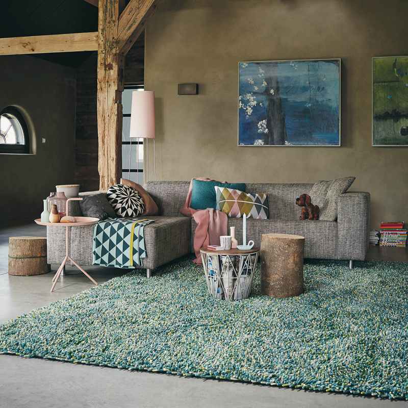 Brink and Campman Rocks Multi Shaggy Wool Rugs 70218