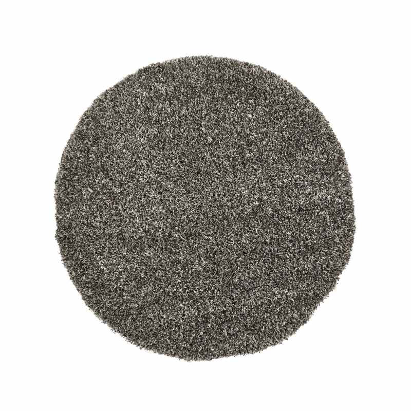 Vista Soft Shaggy Circular Round Rugs 3547 Silver