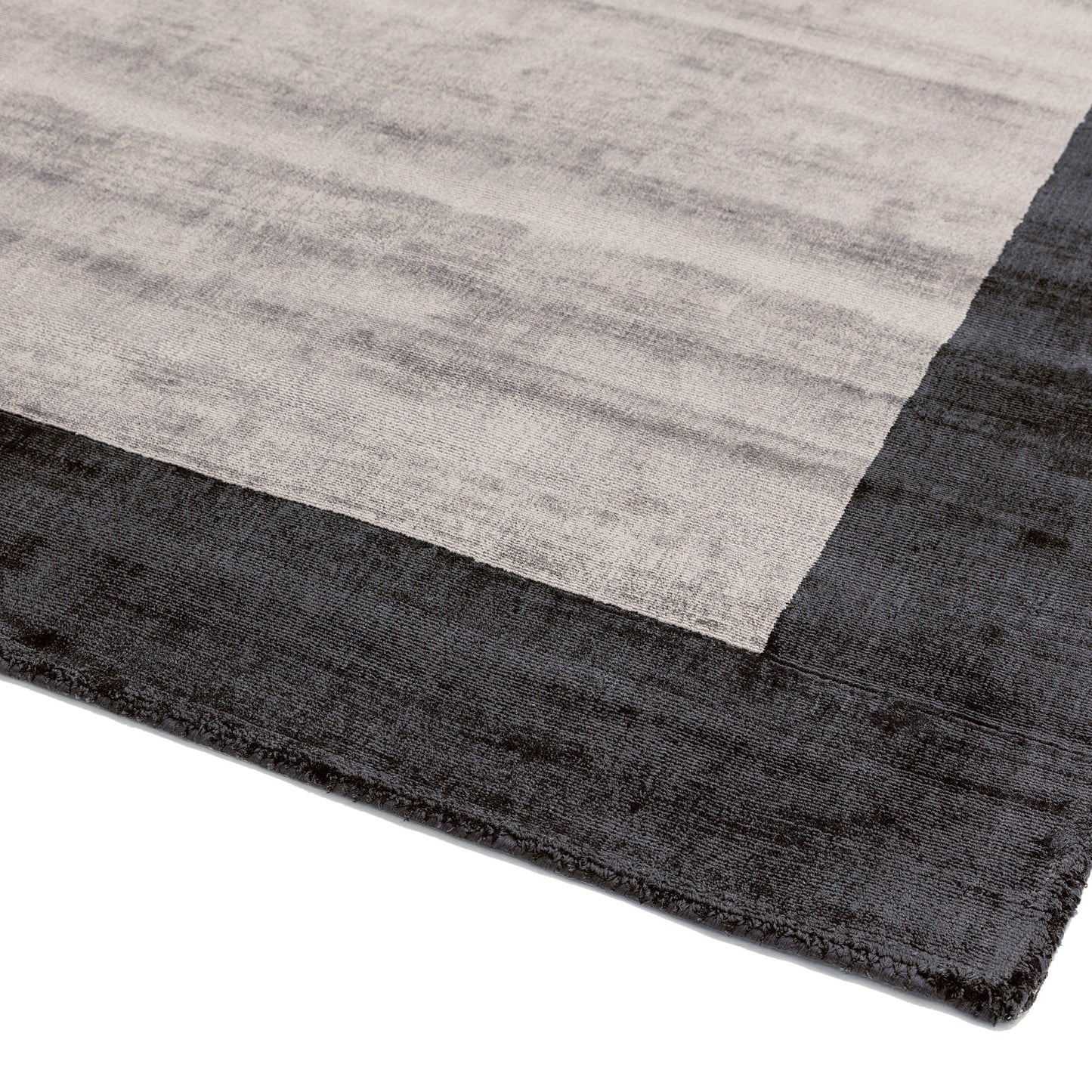 Blade Border Rugs in Charcoal and Silver