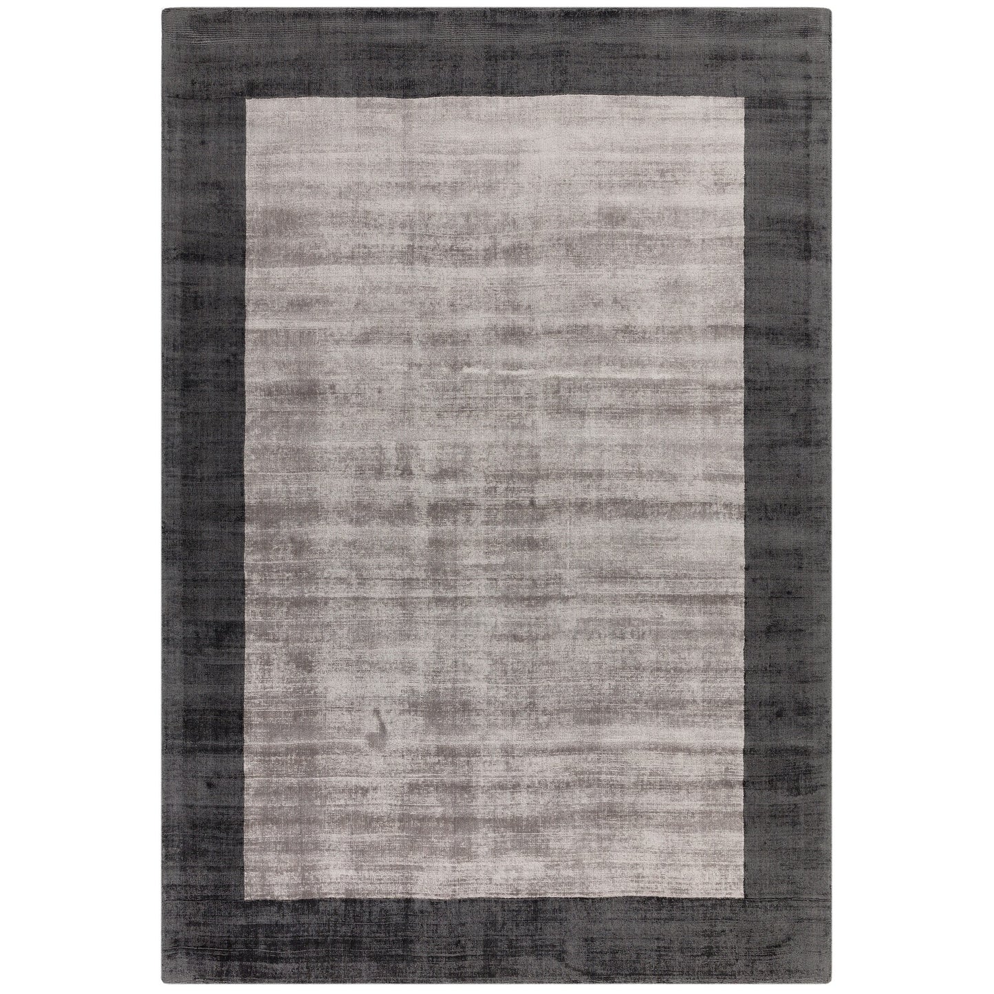 Blade Border Rugs in Charcoal and Silver