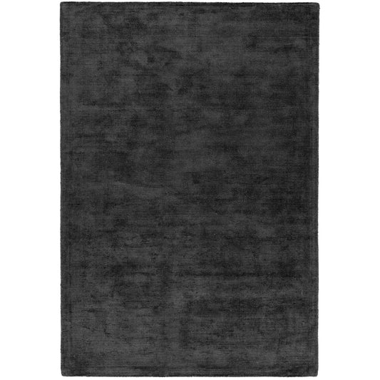 Reko Plain Vicose Rugs in Charcoal Grey