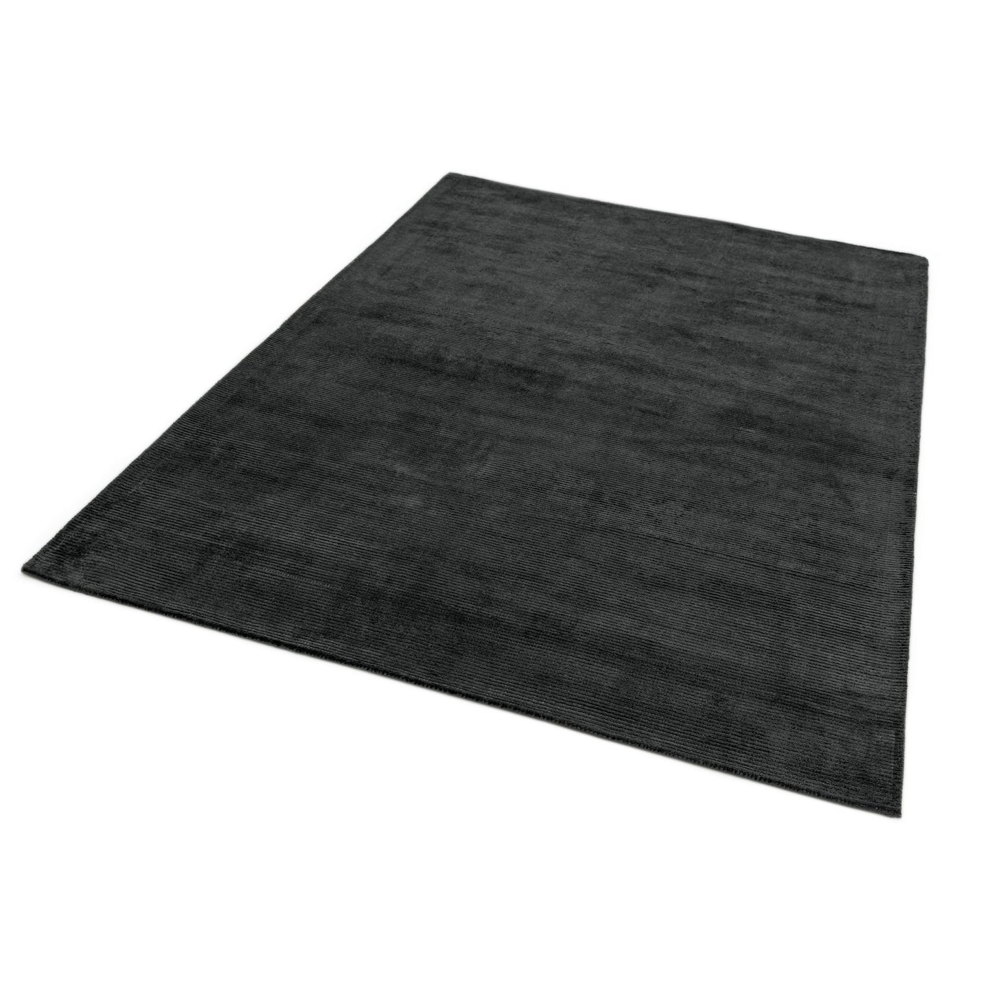 Reko Plain Vicose Rugs in Charcoal Grey