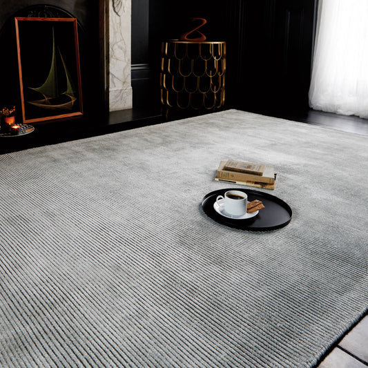 Reko Plain Vicose Rugs in French Grey