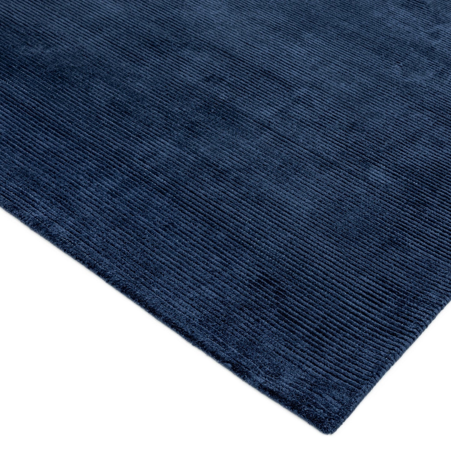 Reko Plain Vicose Rugs in Navy Blue