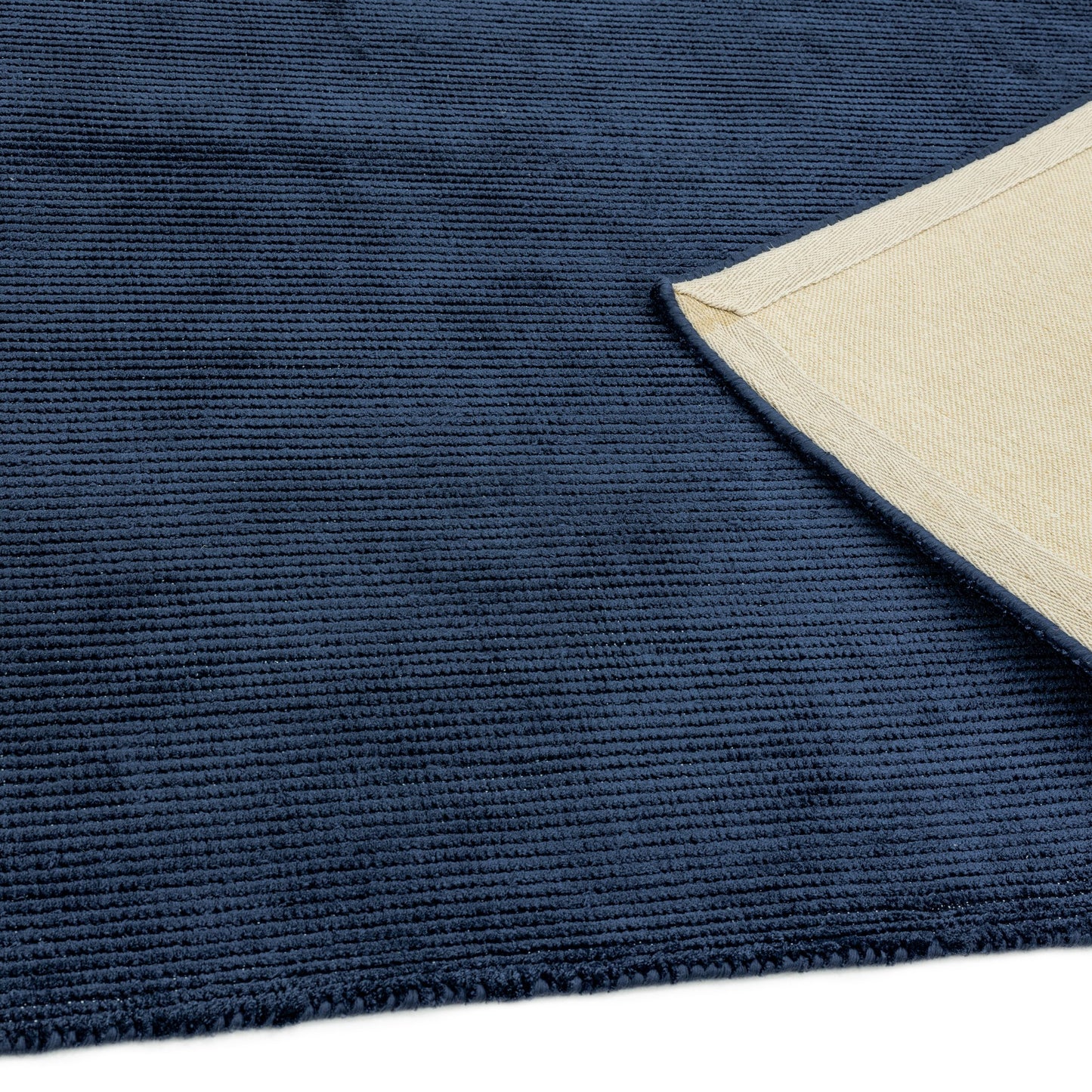 Reko Plain Vicose Rugs in Navy Blue