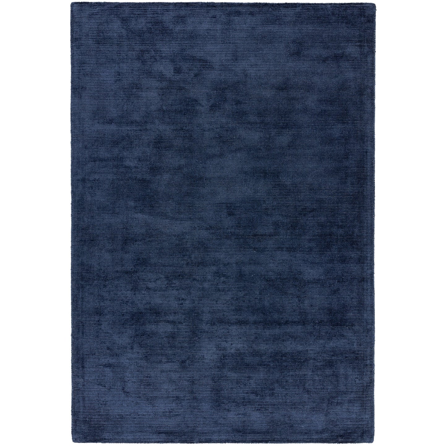 Reko Plain Vicose Rugs in Navy Blue
