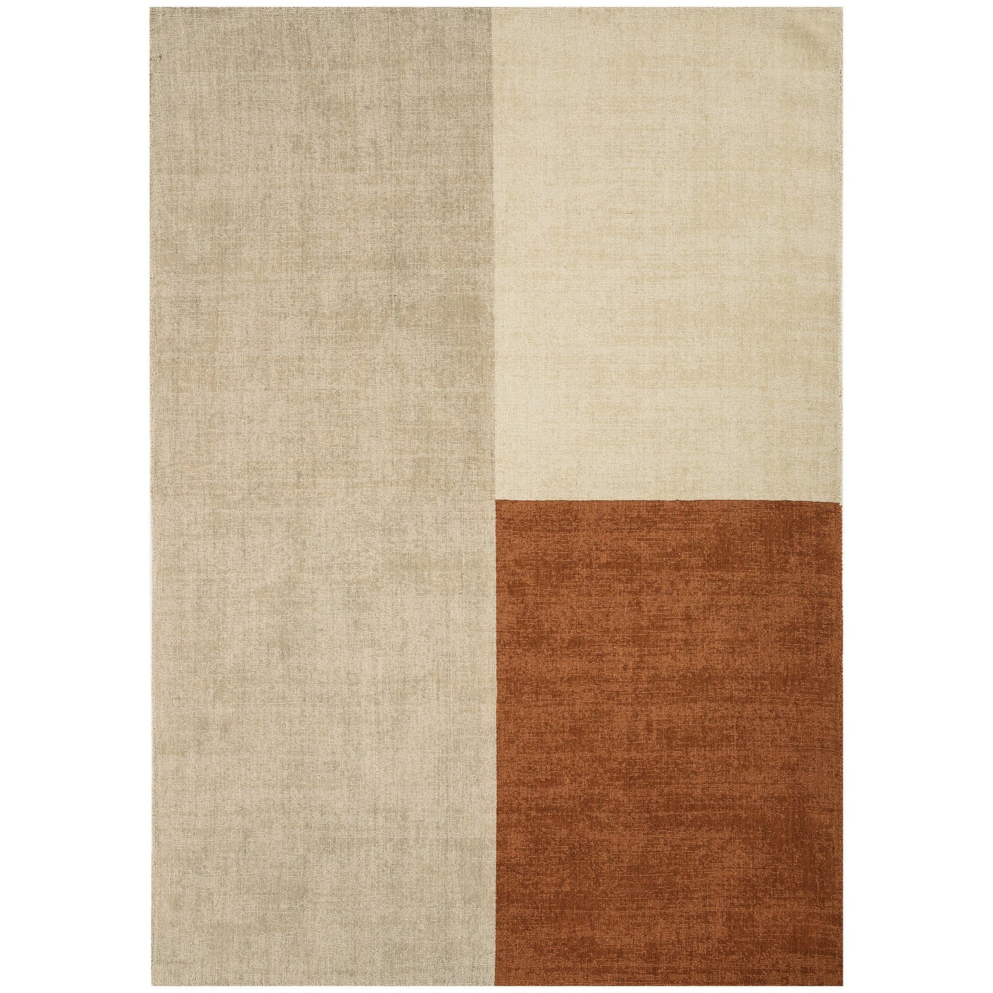 Blox Modern Geometric Wool Rugs in Copper Orange