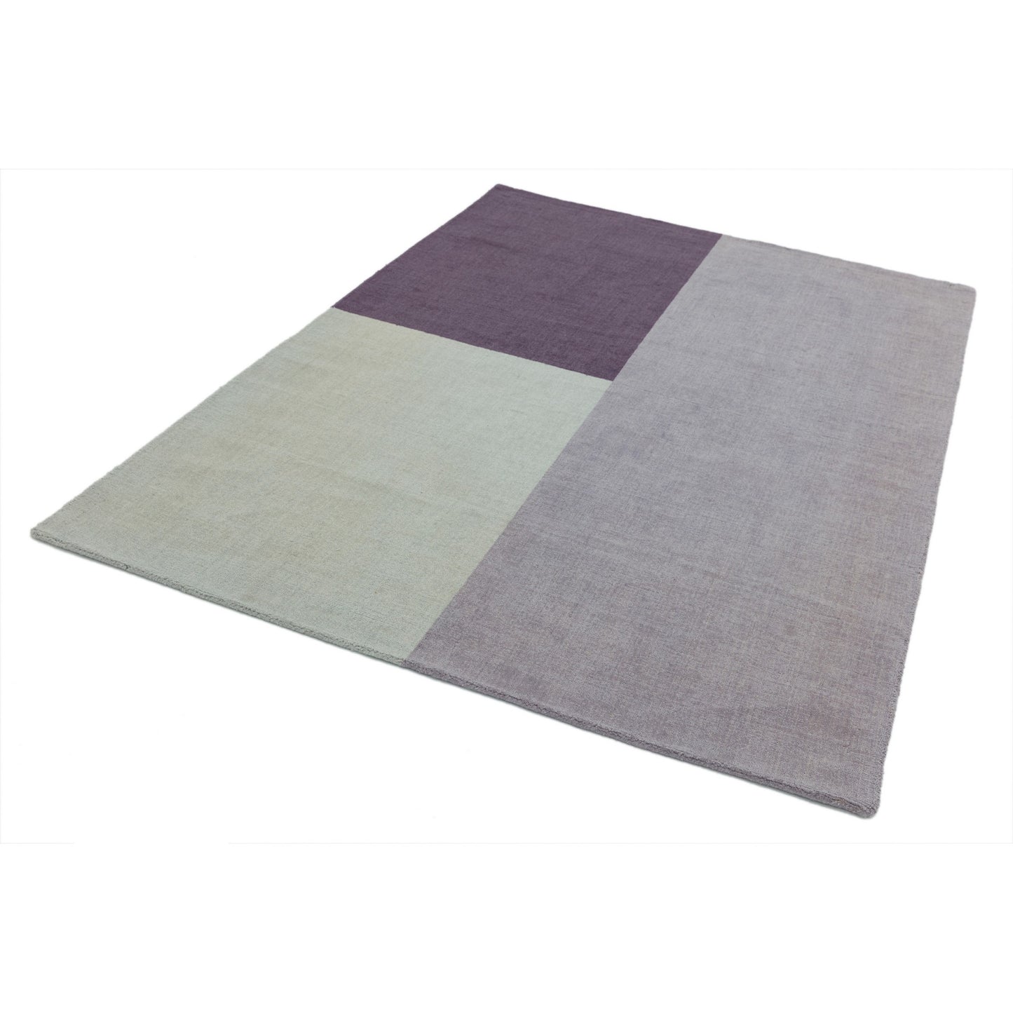 Blox Modern Geometric Wool Rugs in Heather Pink