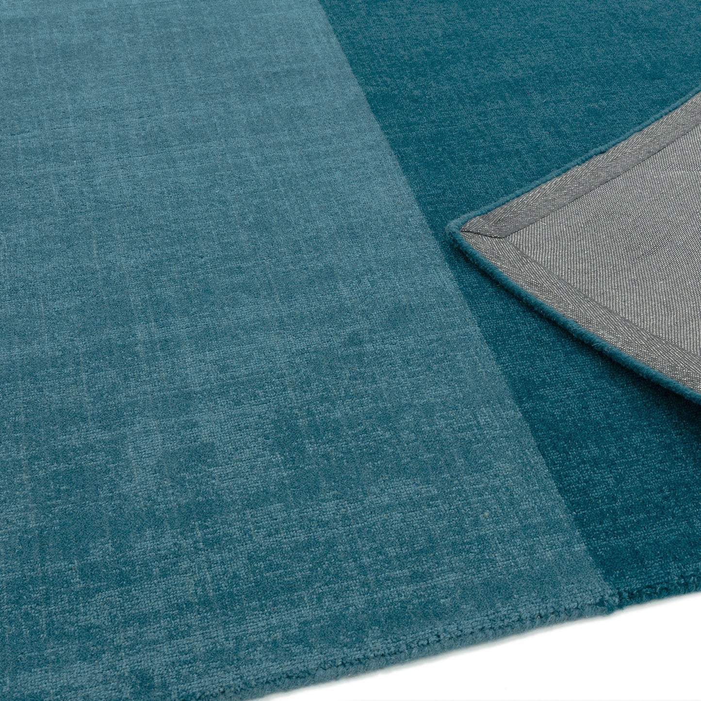 Blox Modern Geometric Wool Rugs in Teal blue