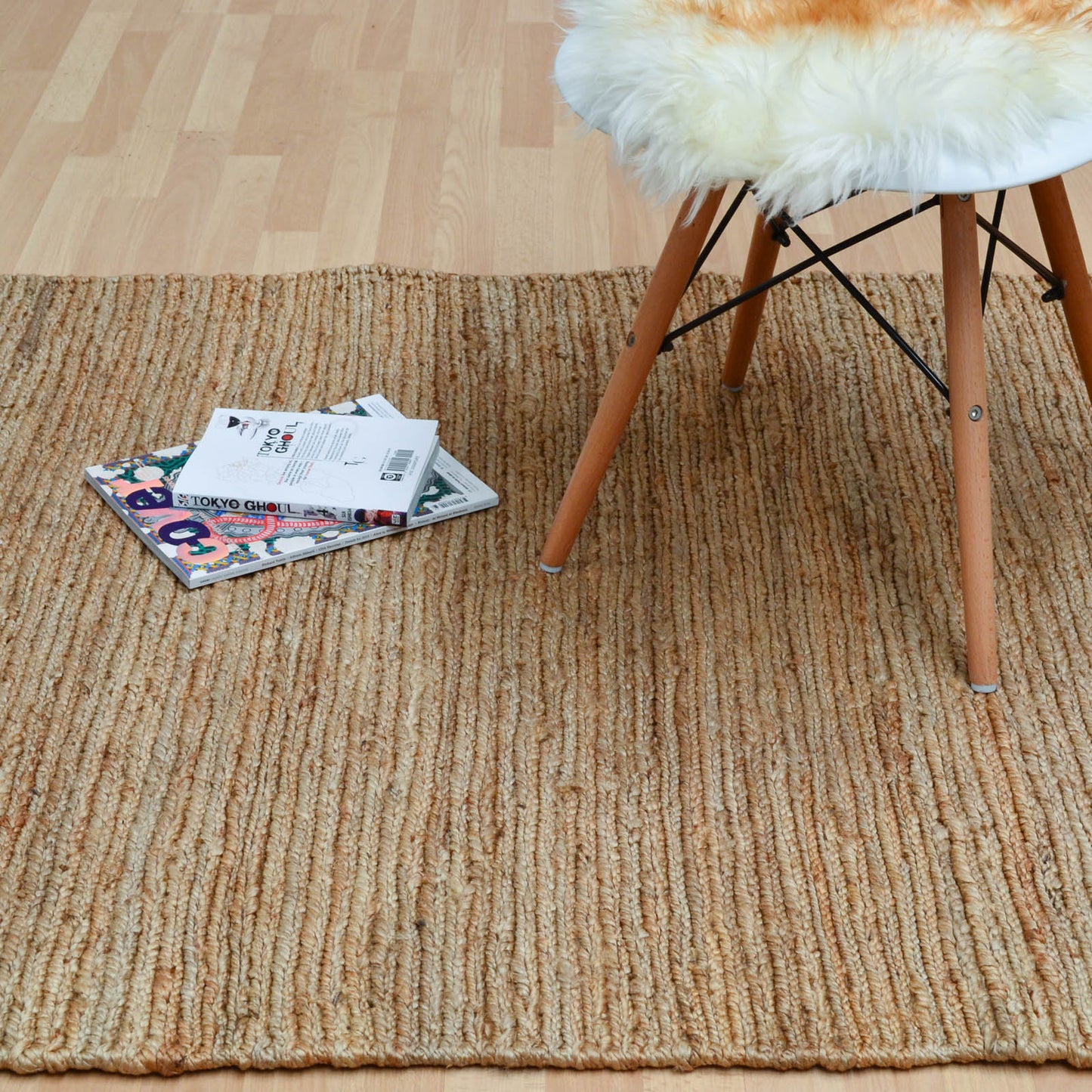 Jute Soumak Natural Woven Modern Rugs in Natural