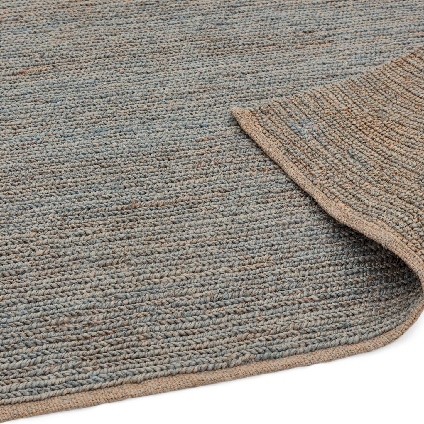 Jute Soumak Natural Woven Modern Rugs in Silver