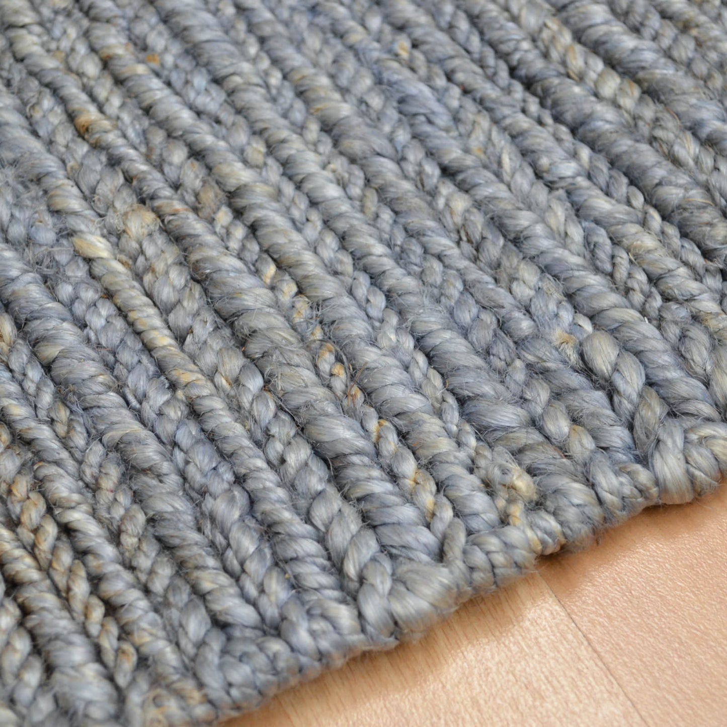 Jute Soumak Natural Woven Modern Rugs in Silver