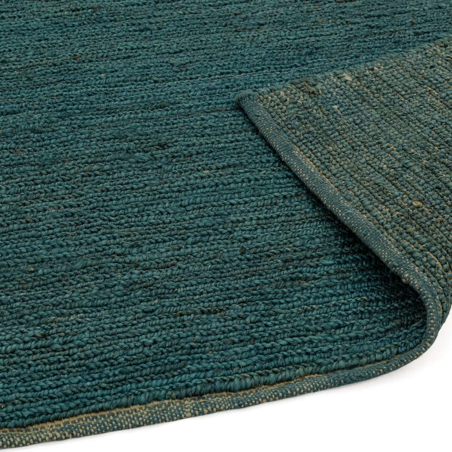 Jute Soumak Natural Woven Modern Rugs in Teal