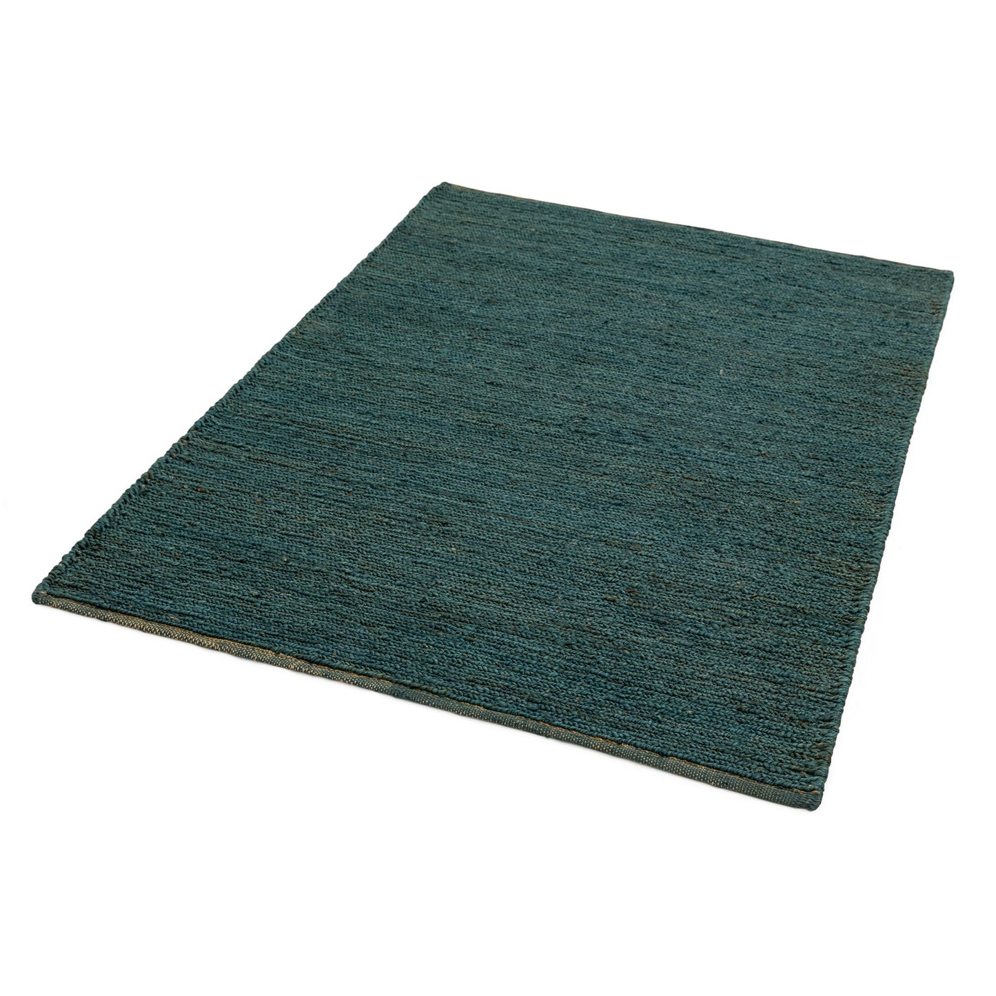 Jute Soumak Natural Woven Modern Rugs in Teal