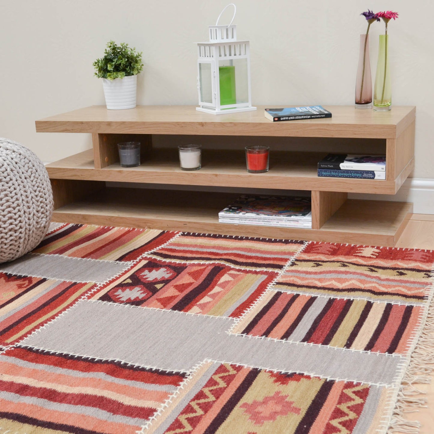 Kelims KP01 Tribal Patchwork Flatweave Rugs in Multi