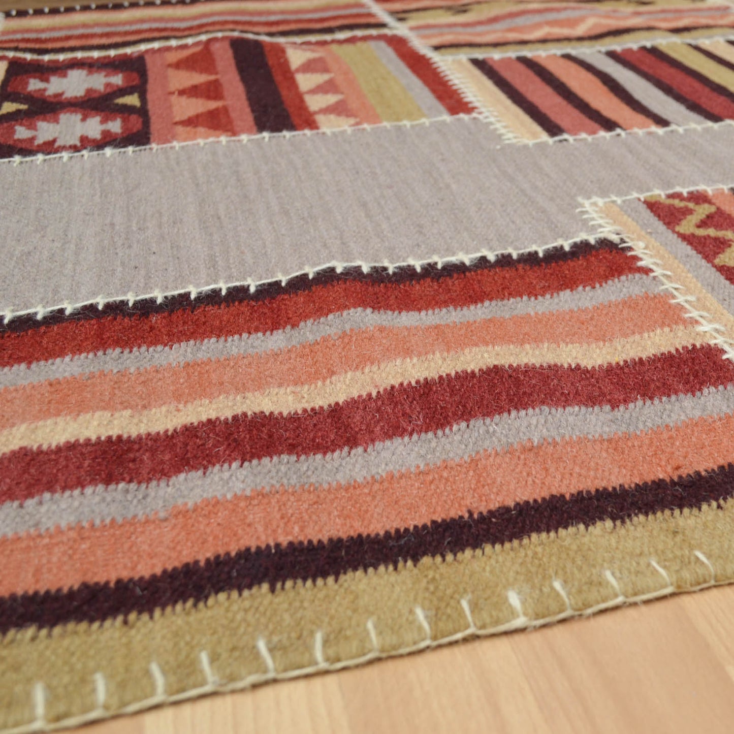 Kelims KP01 Tribal Patchwork Flatweave Rugs in Multi
