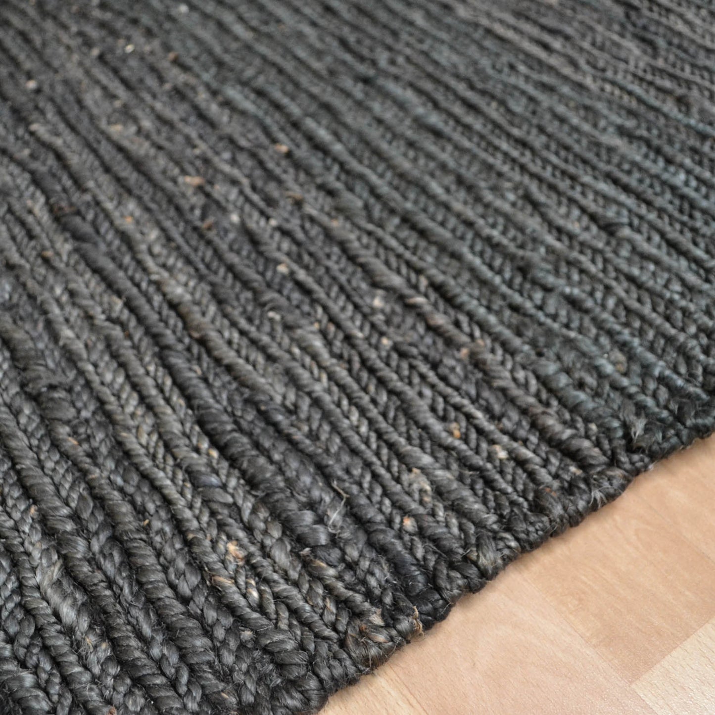 Jute Soumak Woven Modern Hallway Runner Rugs in Charcoal