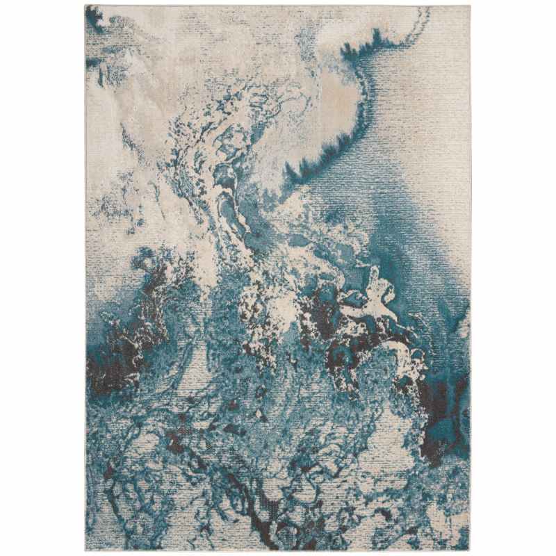 Maxell Modern Abstract Rugs MAE08 by Nourison in Ivory Teal
