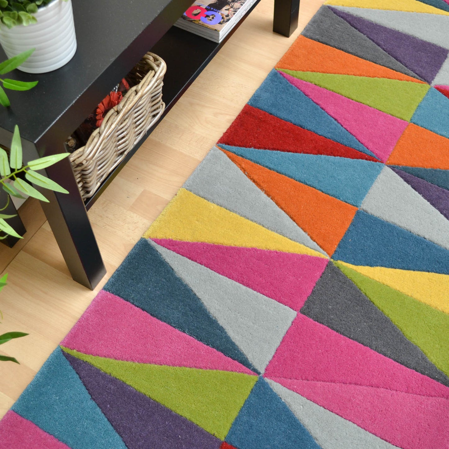 Funk Triangles Multi Coloured Hallway Runners