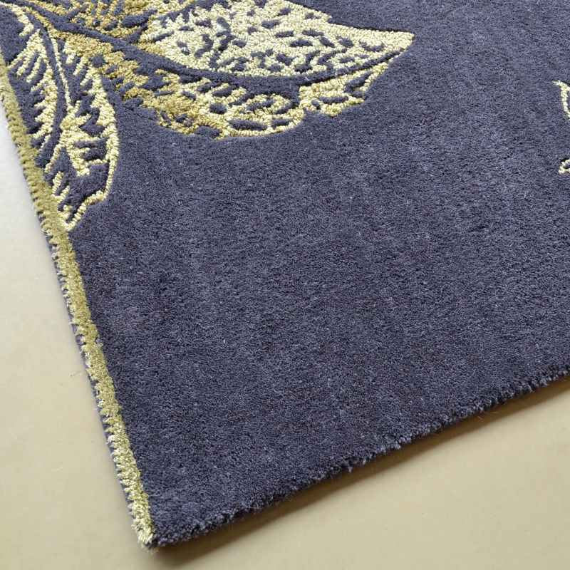 Tonquin Gold Floral Wool Rugs 37005 by Wedgwood in Charcoal Grey