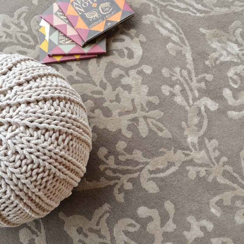 Riverside Damask Rugs 46700 in Mink by Sanderson