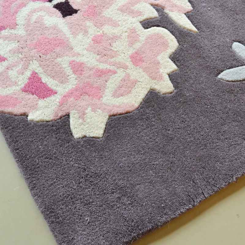 Stapleton Park Floral Wool Rugs 45302 By Sanderson in Rosewood