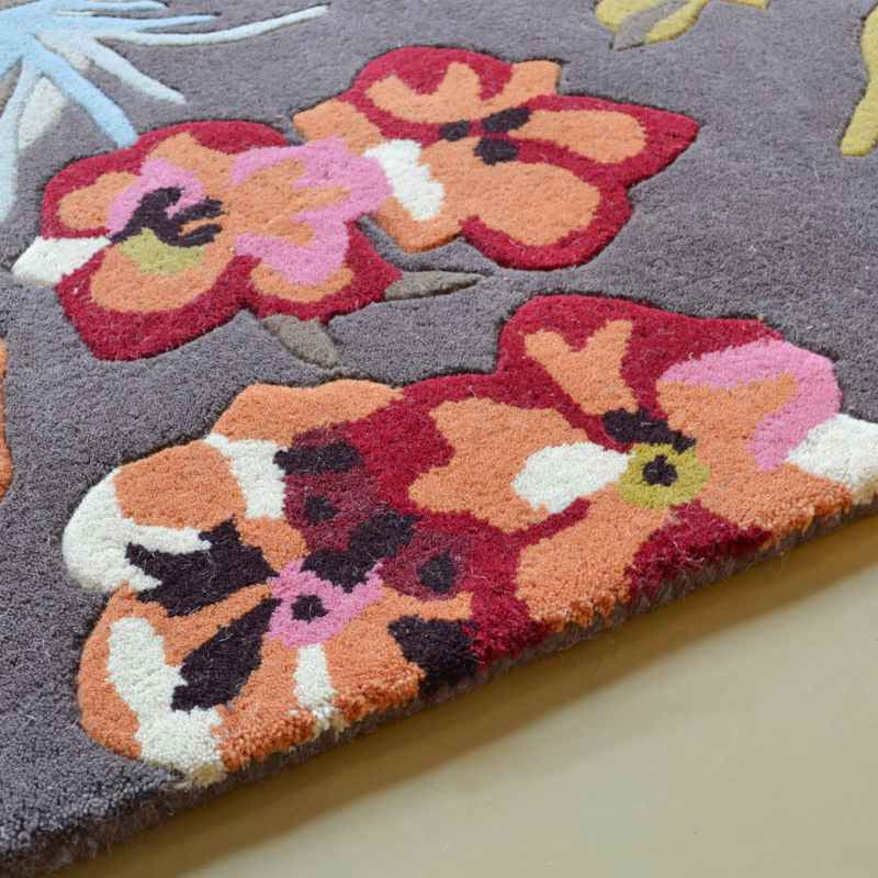 Stapleton Park Floral Wool Rugs 45302 By Sanderson in Rosewood
