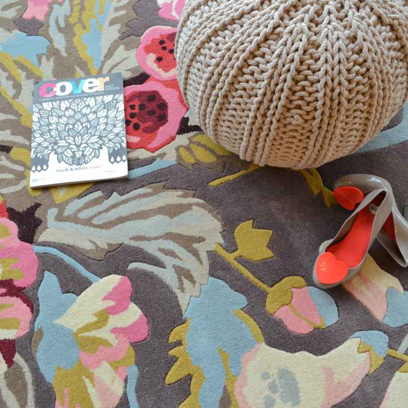 Stapleton Park Floral Wool Rugs 45302 By Sanderson in Rosewood
