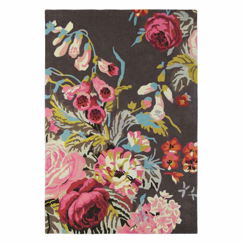 Stapleton Park Floral Wool Rugs 45302 By Sanderson in Rosewood