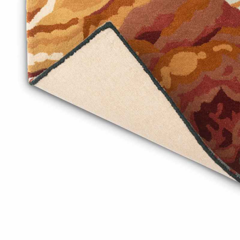 Stapleton Park Floral Wool Rugs 45318 By Sanderson in Navy Burnt Orange