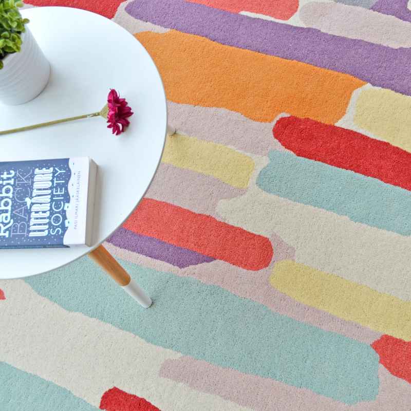 Trattino Rugs 44805 in Berry by Harlequin