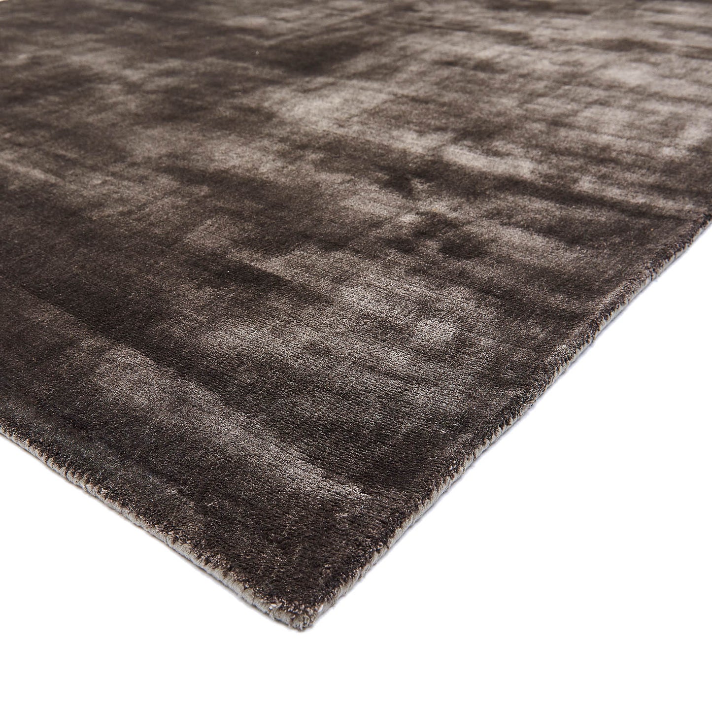 Katherine Carnaby Plain Chrome Designer Rug in Charcoal
