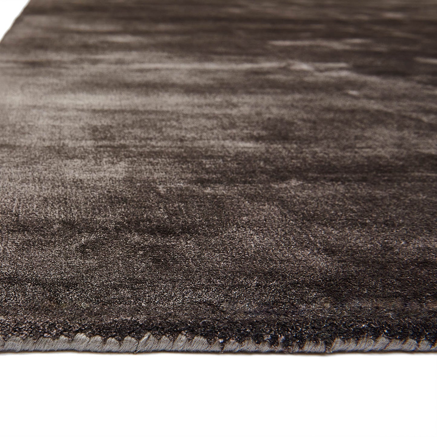 Katherine Carnaby Plain Chrome Designer Rug in Charcoal